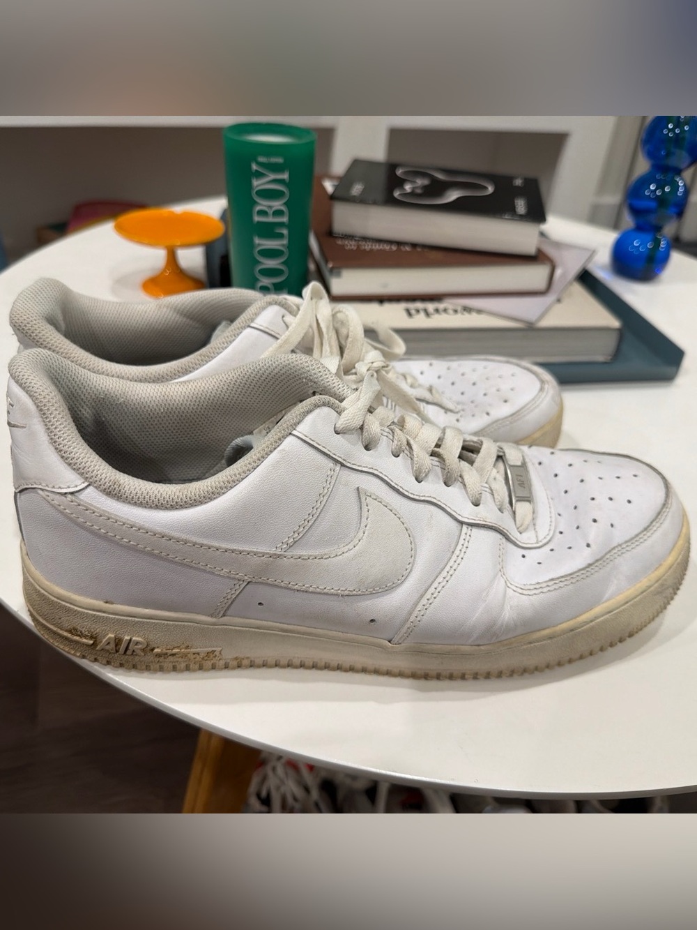 Nike Men's White Low-Top Leather Sneakers
